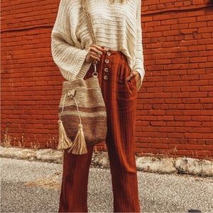 NWT L* Space Georgie 100% Cotton Gauze Relaxed Fit Pant Rust XS